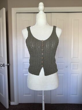 Button Knit Tank Top size Medium